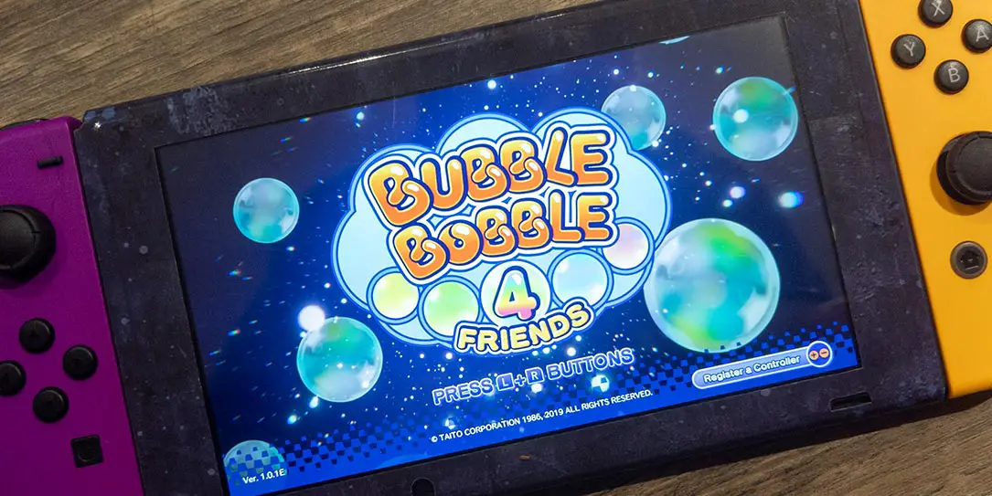 Bubble Bobble 4 Friends on a Nintendo Switch console