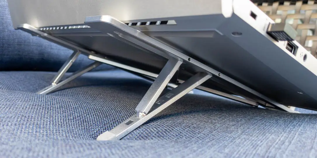 HyperStand portable laptop stand with laptop