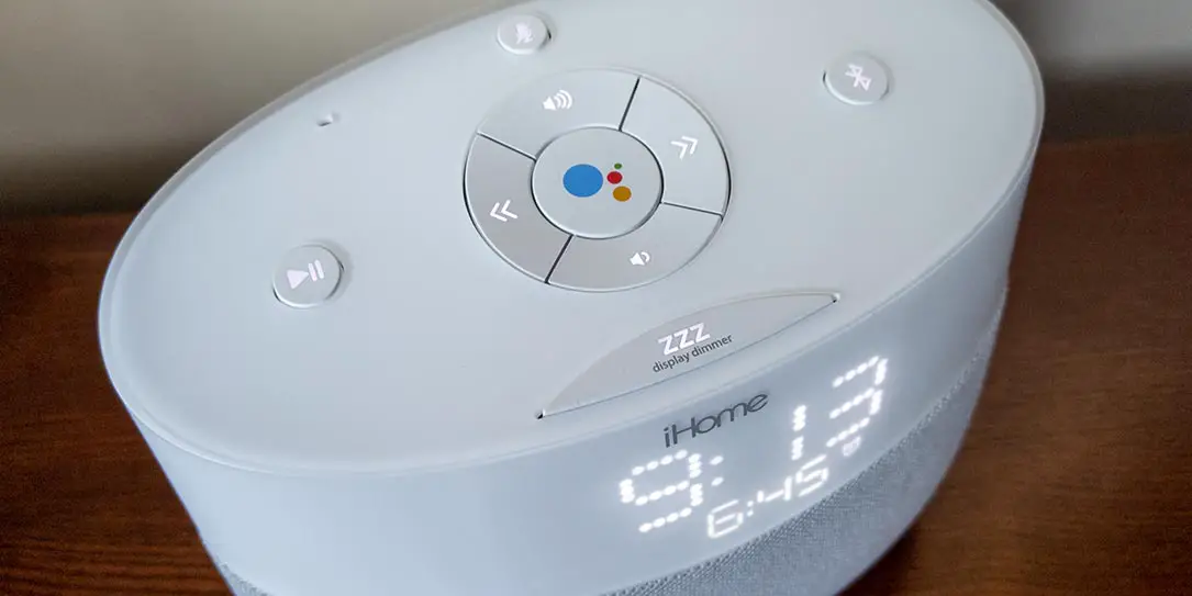 iHome iGV1 Google Assistant Built-In Bedside Speaker System